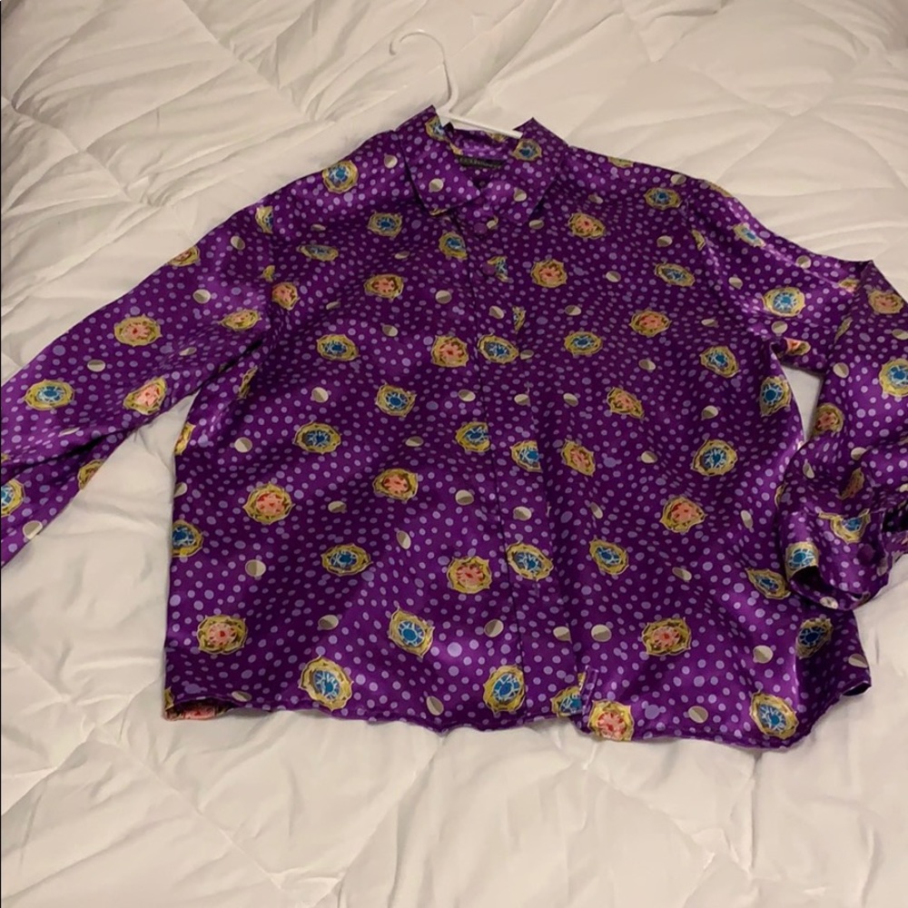 Vintage 80’s Bejeweled Silky Shirt